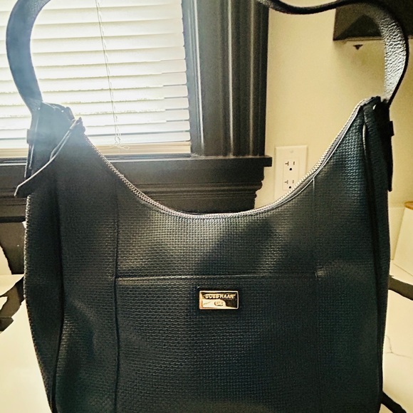 Cole Haan Navy Blue Textured Leather Hobo Shoulder Bag - Picture 3 of 6
